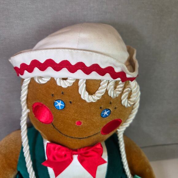 1990 Target Gingerbread Girl Plush Doll w/ Candy Cane 22" Commonwealth Toy - Picture 2 of 10
